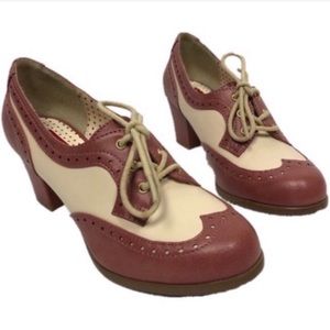 But Another Innocent Tale vintage retro pink oxford pinup heel shoes 6.5